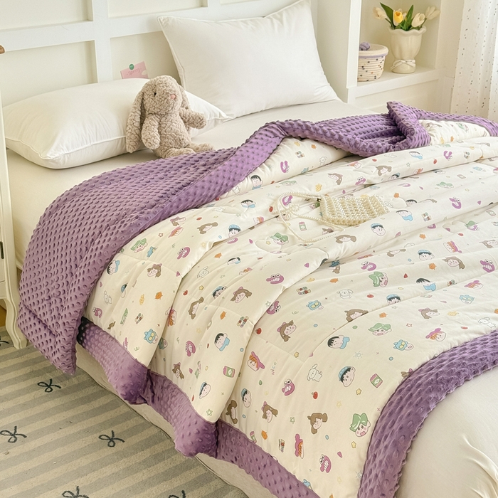 91家纺网 家纺一手货源 找家纺 宜梦家居 2025新款纯棉豆豆被冬被被子被芯 新新一家