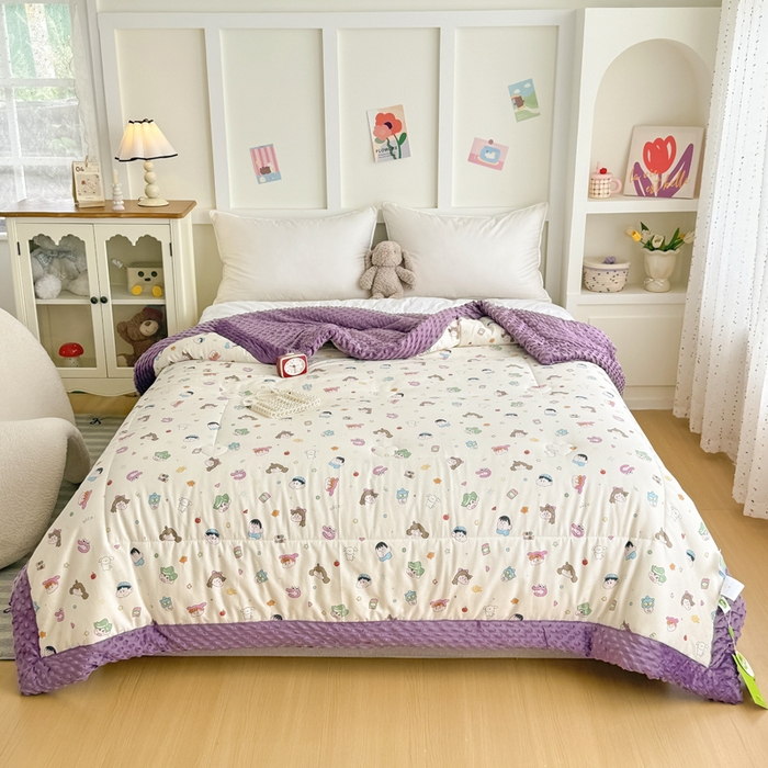 91家纺网 家纺一手货源 找家纺 宜梦家居 2025新款纯棉豆豆被冬被被子被芯 新新一家