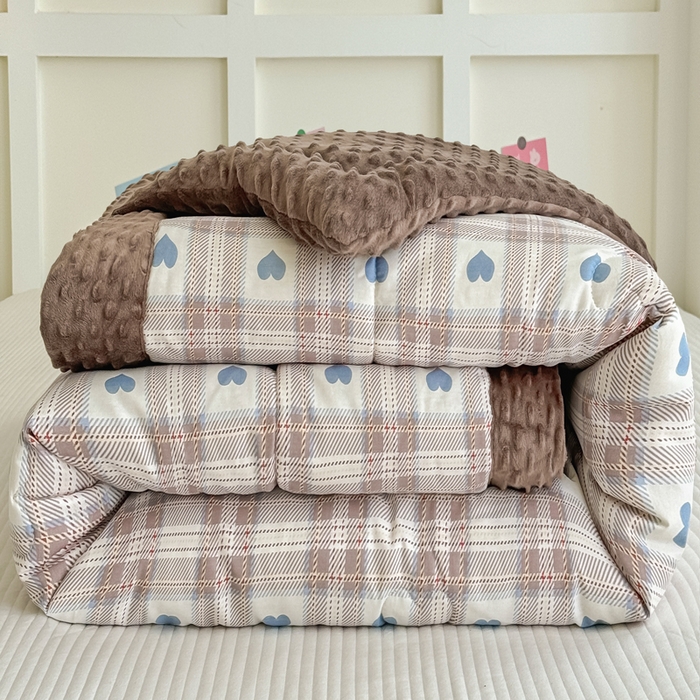 宜梦家居 2025新款纯棉豆豆被冬被被子被芯 樱桃情书