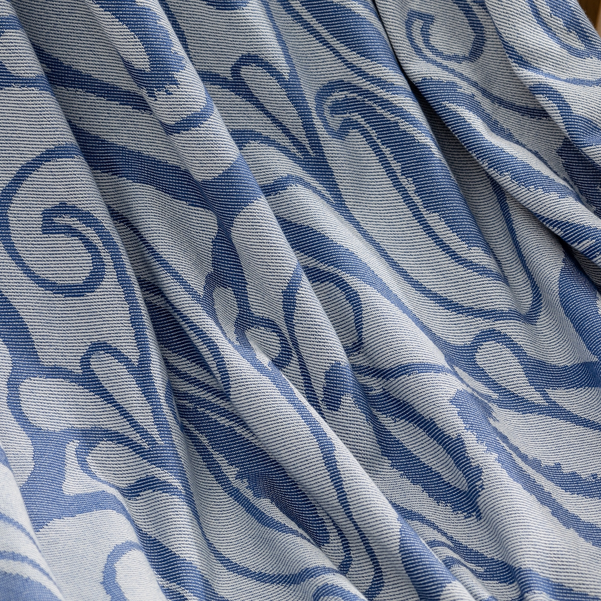 91家纺网 家纺一手货源 找家纺 悦织湾家纺 2025新款鹿毛绒针织毛毯航空毯空调毯四季毯轻奢时尚休闲毯办公室午睡毯 鹿毛绒蓝色腰果