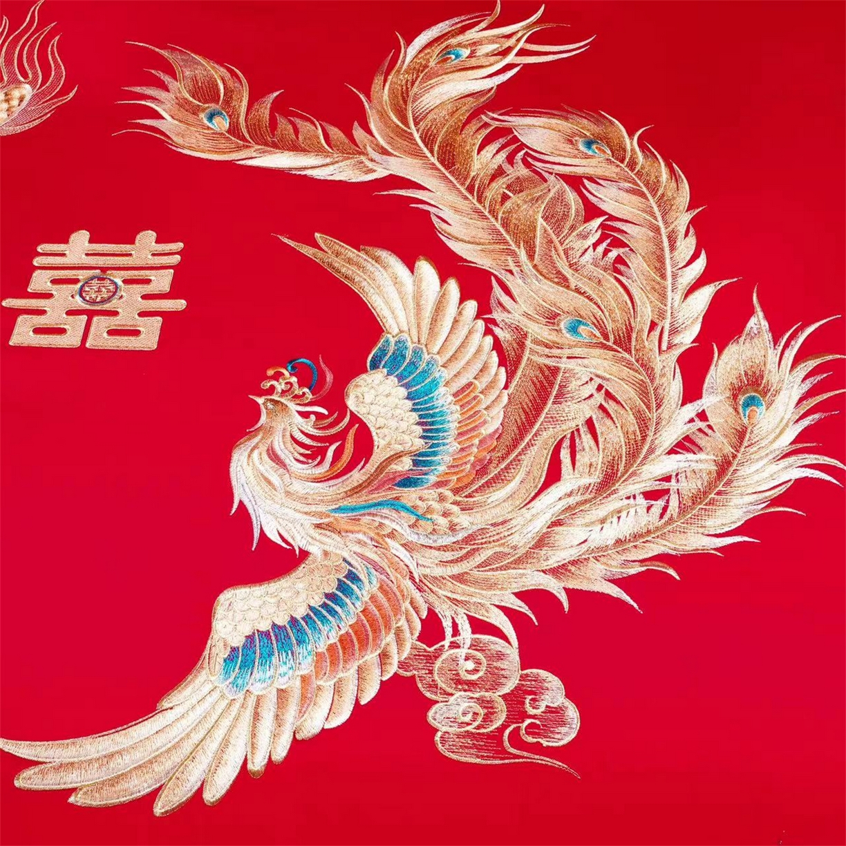 91家纺网 家纺一手货源 找家纺 美娘阁 2025新款长绒棉全棉贡缎提花款新中式古典韵味精美刺绣婚庆四件套系列 红颜知己