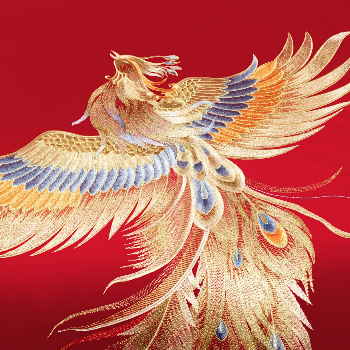 91家纺网 家纺一手货源 找家纺 美娘阁 2025新款长绒棉全棉贡缎提花款新中式古典韵味精美刺绣婚庆四件套系列 龙凤江山