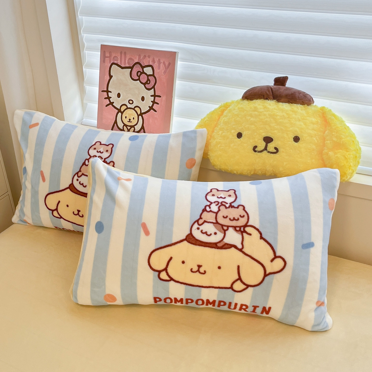 91家纺网 家纺一手货源 找家纺 （总）暮思家居 2025新款正版授权三丽鸥大阪数码印花高克重加厚保暖牛奶绒单品枕套枕套单件单枕套