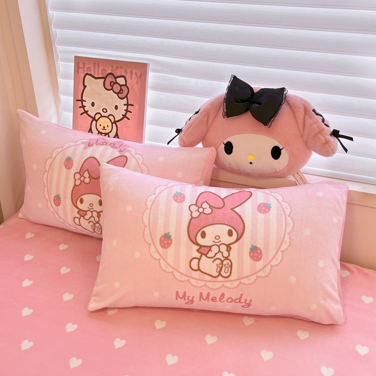 91家纺网 家纺一手货源 找家纺 （总）暮思家居 2025新款正版授权三丽鸥大阪数码印花高克重加厚保暖牛奶绒单品枕套枕套单件单枕套