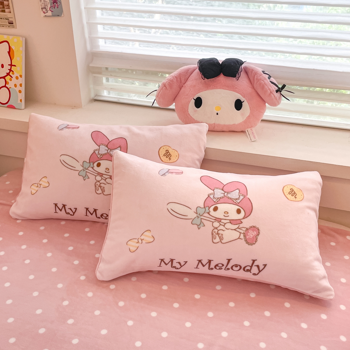 91家纺网 家纺一手货源 找家纺 （总）暮思家居 2025新款正版授权三丽鸥大阪数码印花高克重加厚保暖牛奶绒单品枕套枕套单件单枕套