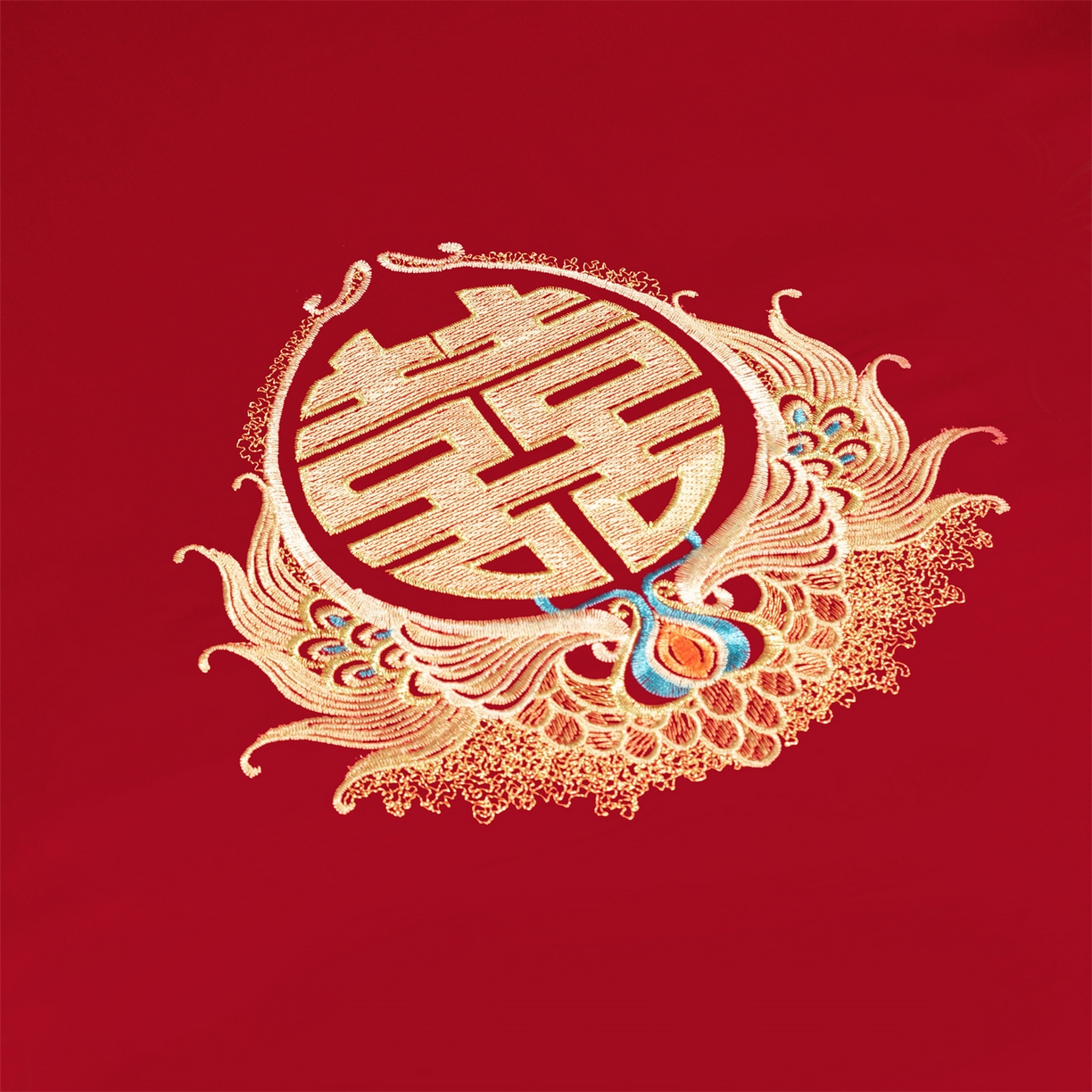 91家纺网 家纺一手货源 找家纺 美娘阁 2025新款长绒棉全棉贡缎提花款新中式古典韵味精美刺绣婚庆四件套系列 龙腾盛世