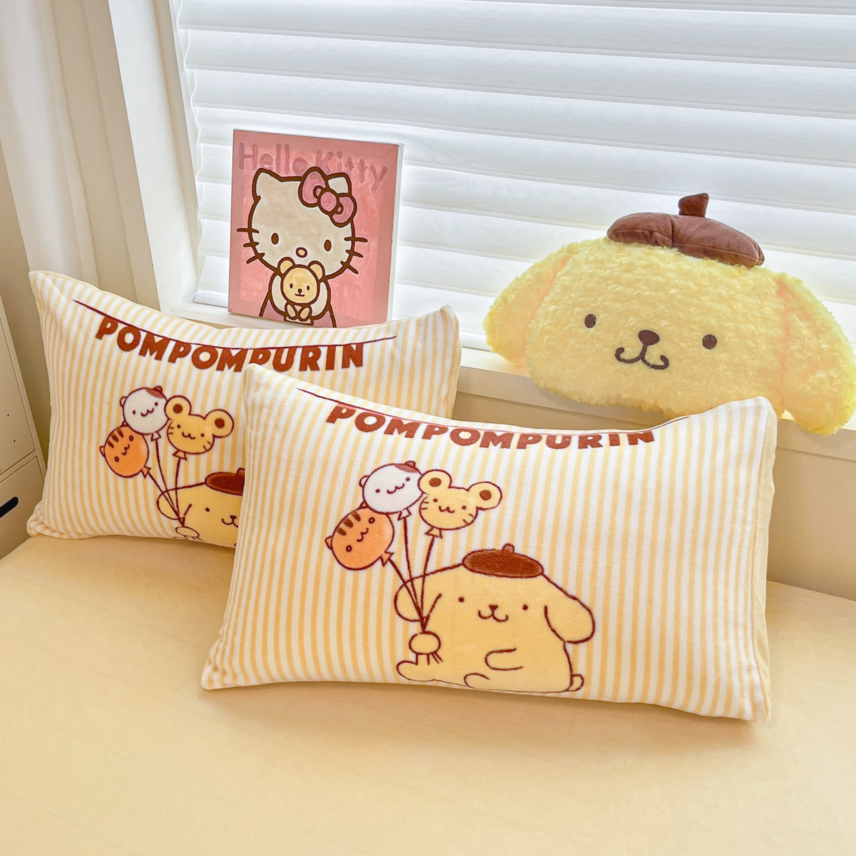 91家纺网 家纺一手货源 找家纺 （总）暮思家居 2025新款正版授权三丽鸥大阪数码印花高克重加厚保暖牛奶绒单品枕套枕套单件单枕套