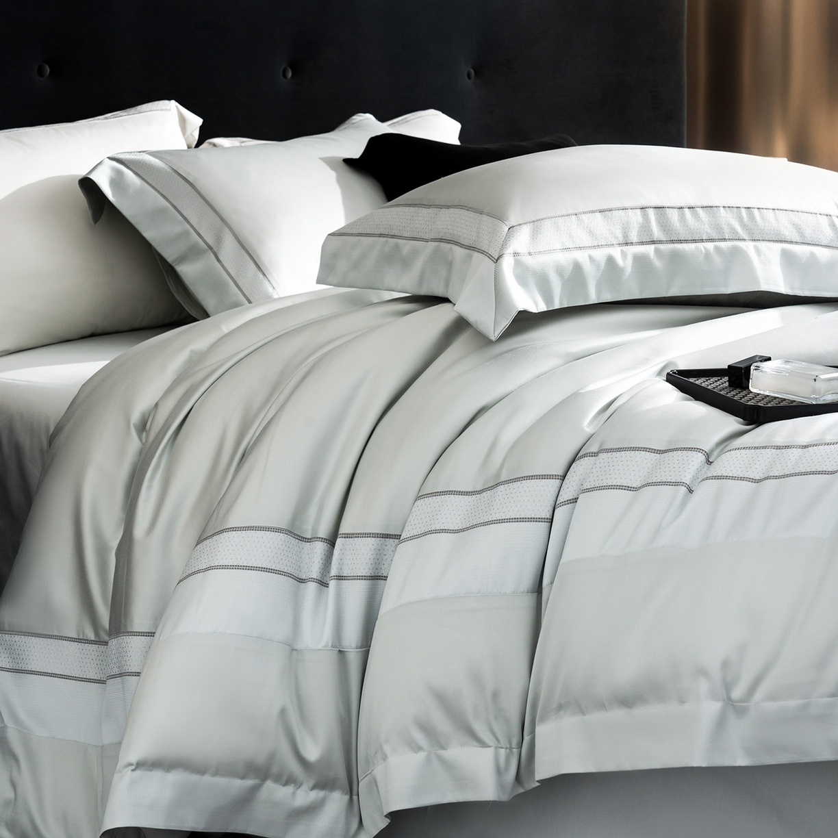 91家纺网 家纺一手货源 找家纺 MIU缪家居 2025新款100支全棉四件套-繁星 繁星-湖蓝