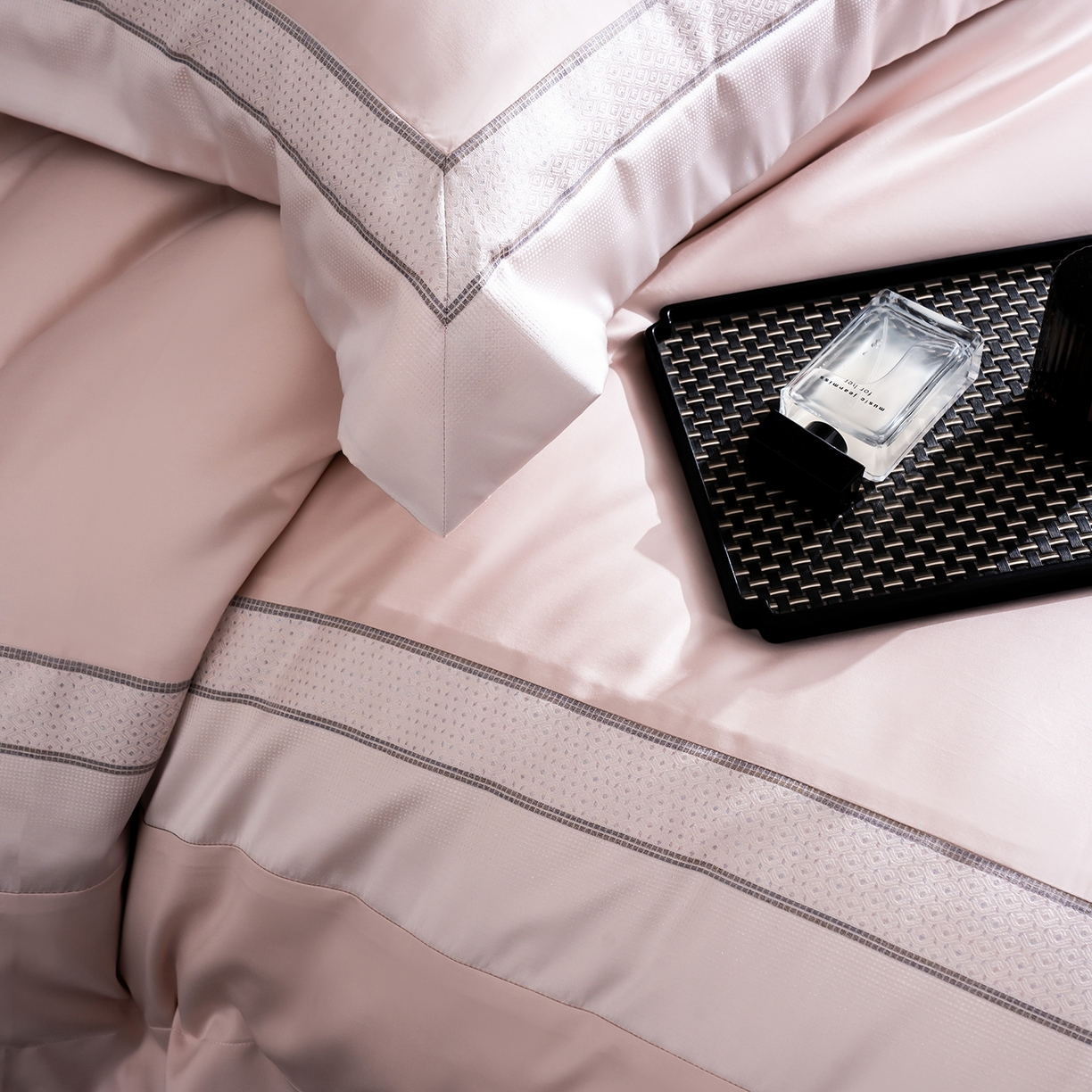 91家纺网 家纺一手货源 找家纺 MIU缪家居 2025新款100支全棉四件套-繁星 繁星-雾粉