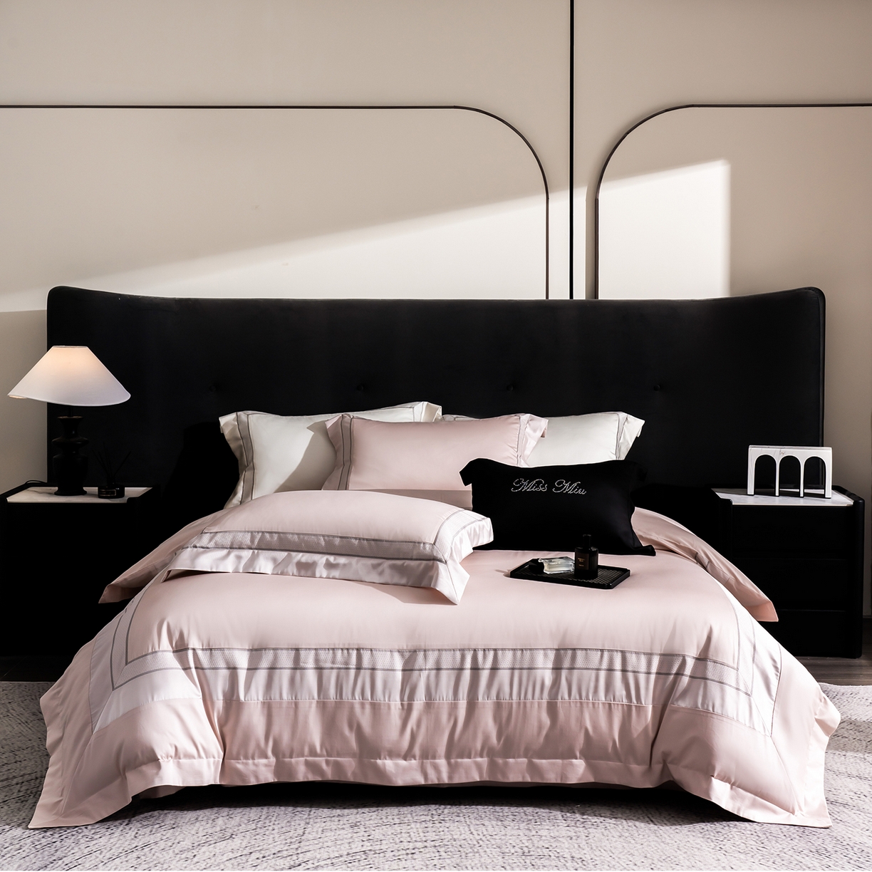 MIU缪家居 2025新款100支全棉四件套-繁星 繁星-雾粉