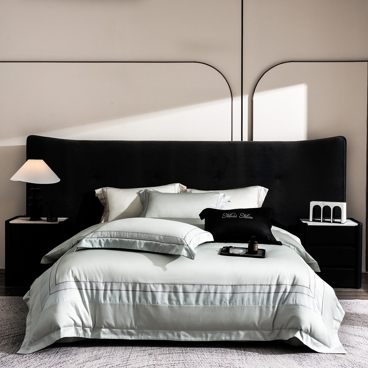 MIU缪家居 2025新款100支全棉四件套-繁星 繁星-湖蓝