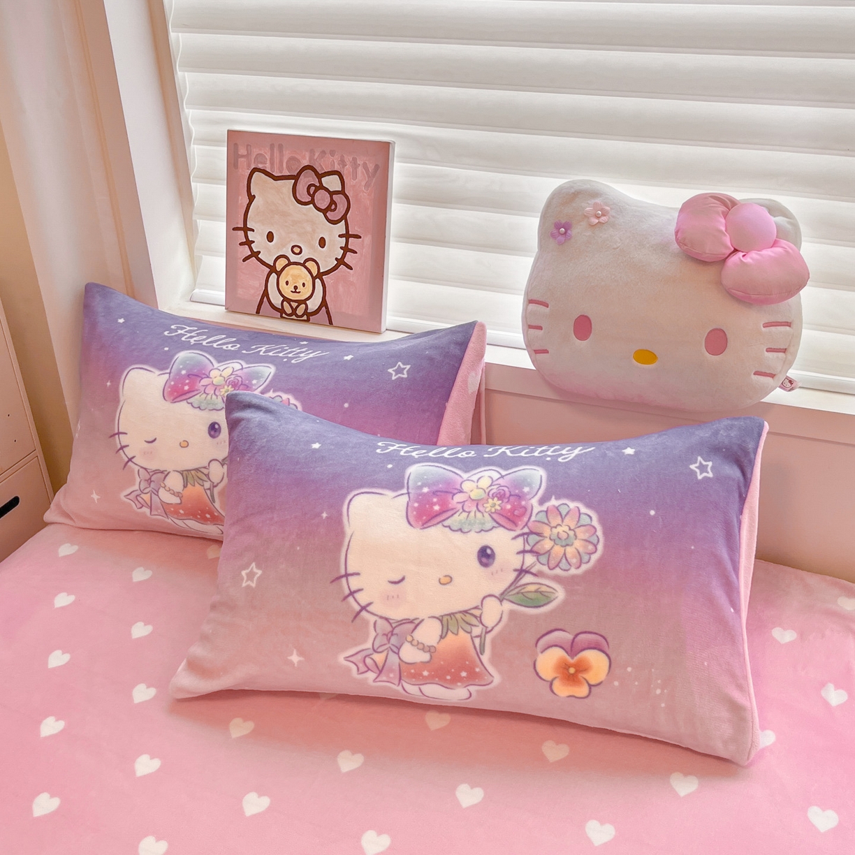 暮思家居 2025新款正版授权三丽鸥大阪数码印花高克重加厚保暖牛奶绒单品枕套枕套单件单枕套 绒大阪-梦幻KT