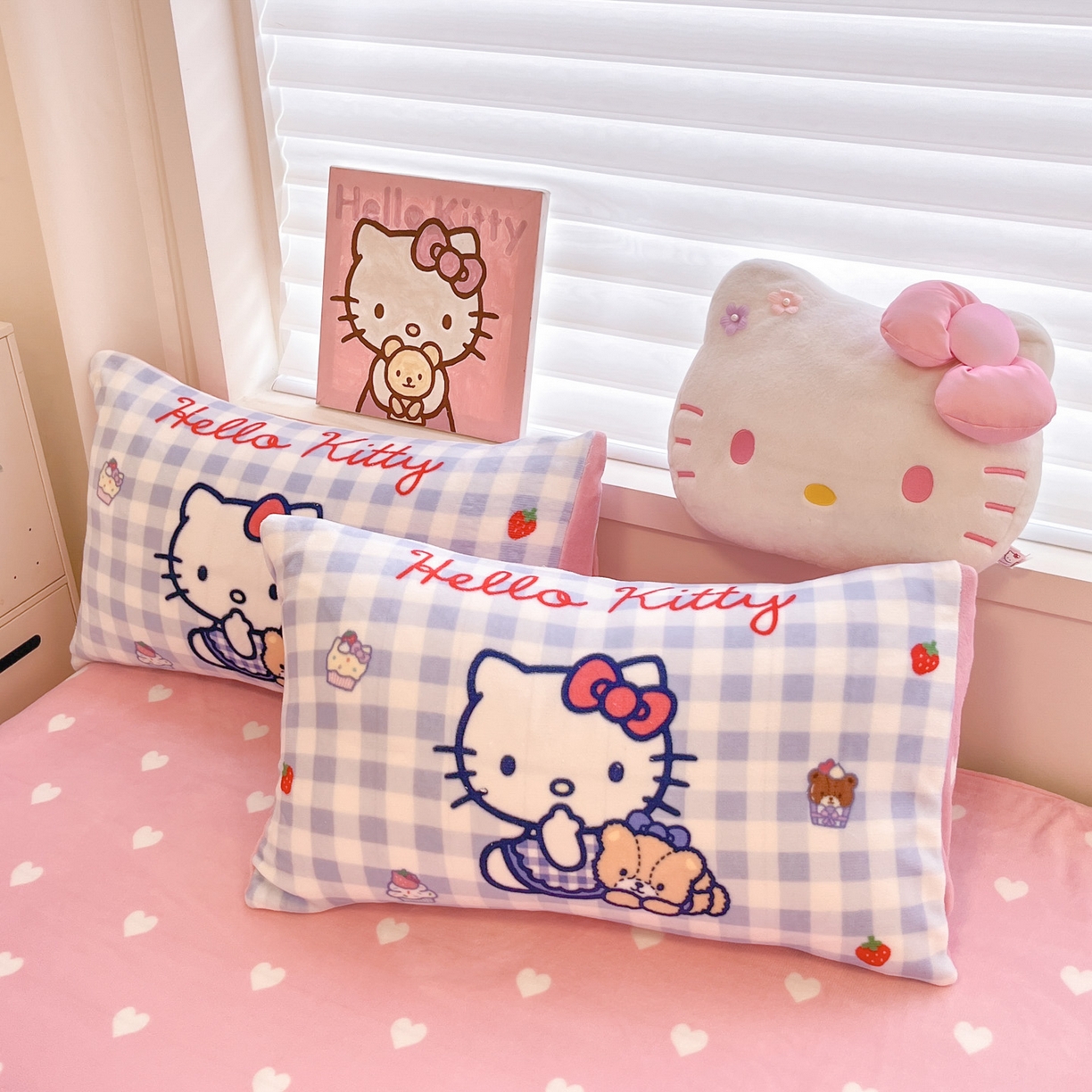 暮思家居 2025新款正版授权三丽鸥大阪数码印花高克重加厚保暖牛奶绒单品枕套枕套单件单枕套 绒大阪-奶油KT