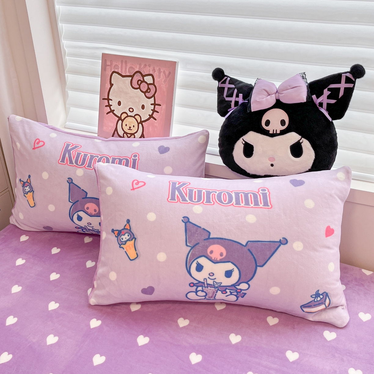 暮思家居 2025新款正版授权三丽鸥大阪数码印花高克重加厚保暖牛奶绒单品枕套枕套单件单枕套 绒大阪-甜筒库洛米