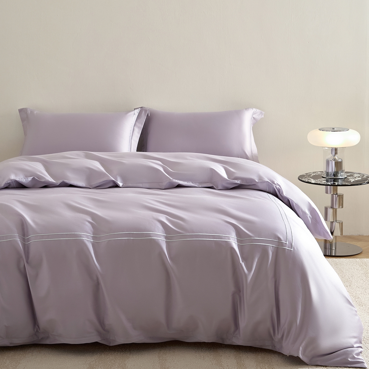 91家纺网 家纺一手货源 找家纺 （总）ONE TWO ONE 121 2025新款酒店民宿专订长绒棉高支高密贡缎刺绣（小cr）四件套（【提供买家秀】为了各位老板们都有利润空间，平台控价券后不得低于298/318元，感谢您的配合与支持