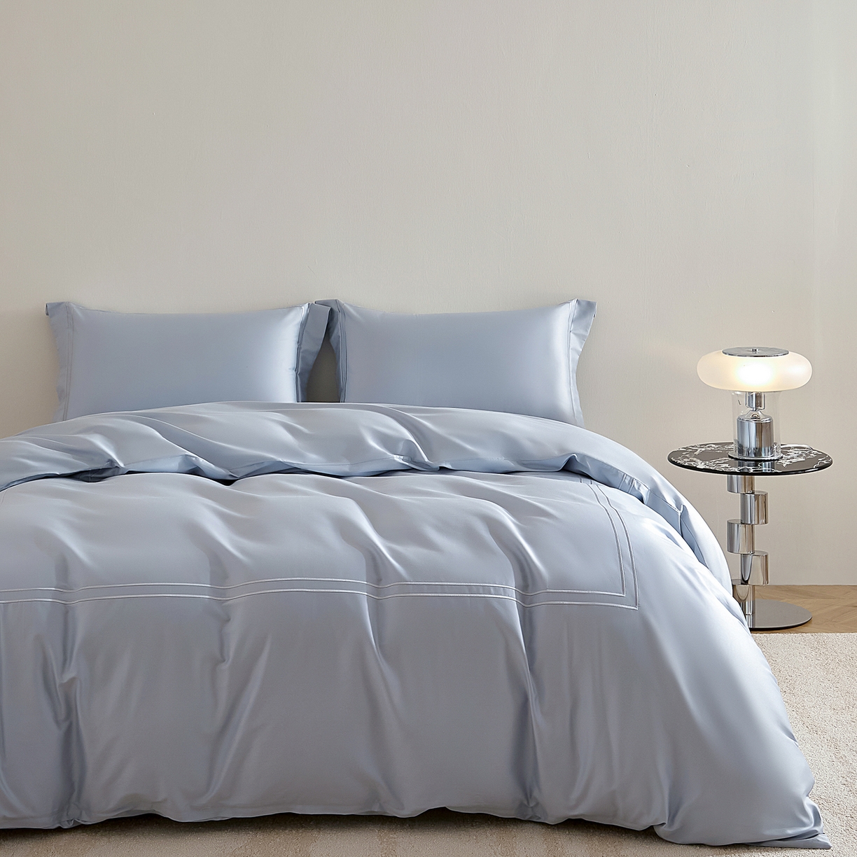 ONE TWO ONE 121 2025新款酒店民宿专订长绒棉高支高密贡缎刺绣（小cr）四件套（【提供买家秀】为了各位老板们都有利润空间，平台控价券后不得低于298/318元，感谢您的配合与支持！） 