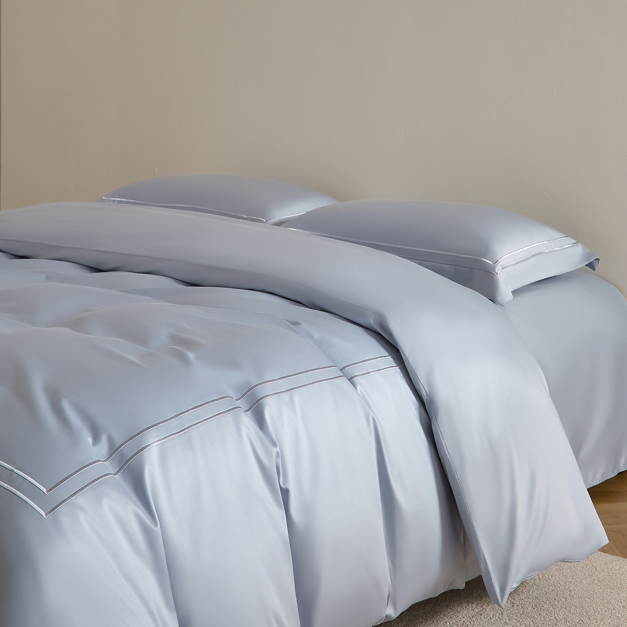 91家纺网 家纺一手货源 找家纺 ONE TWO ONE 121 2025新款酒店民宿专订长绒棉高支高密贡缎刺绣（小cr）四件套（【提供买家秀】为了各位老板们都有利润空间，平台控价券后不得低于298/318元，感谢您的配合与支持！） 