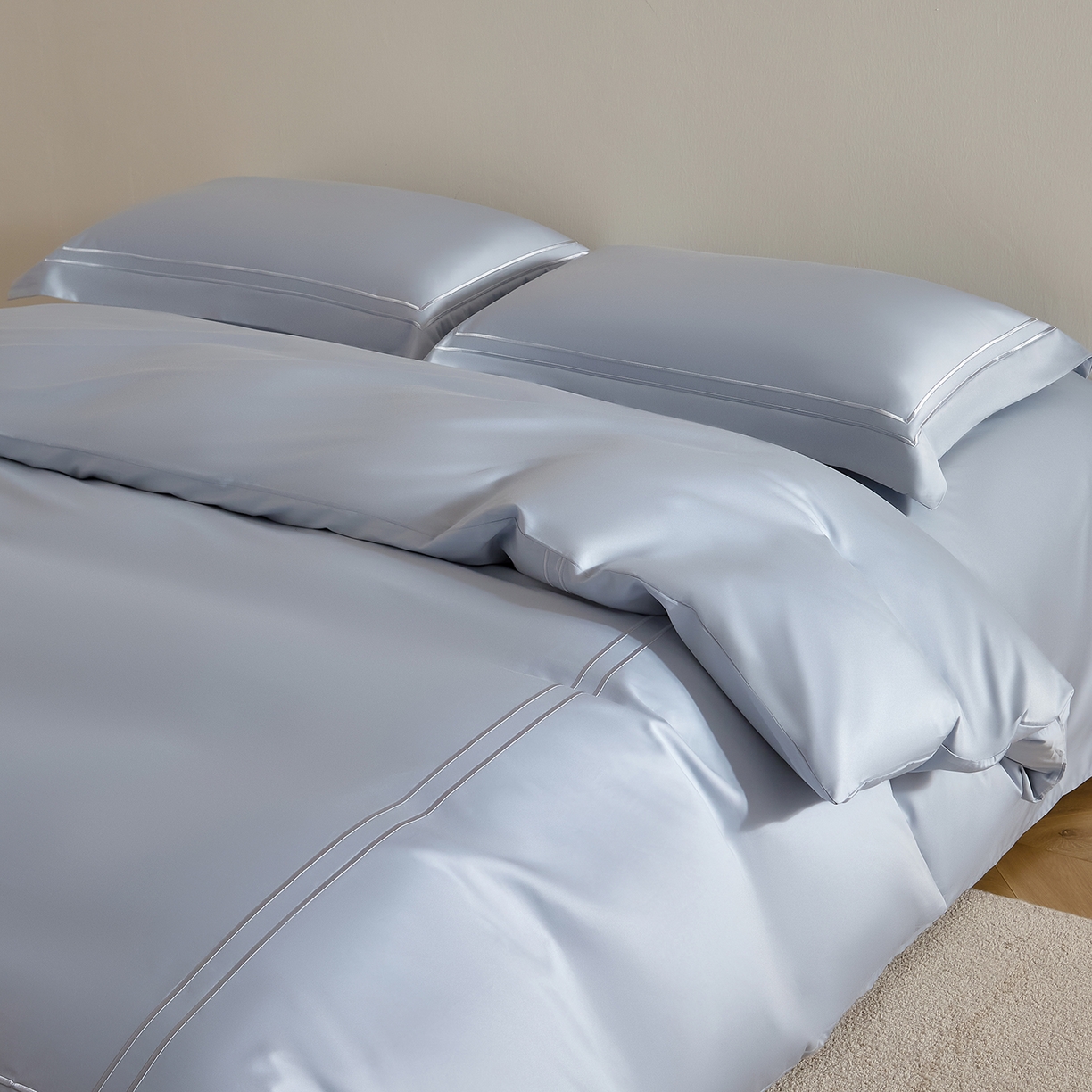 91家纺网 家纺一手货源 找家纺 ONE TWO ONE 121 2025新款酒店民宿专订长绒棉高支高密贡缎刺绣（小cr）四件套（【提供买家秀】为了各位老板们都有利润空间，平台控价券后不得低于298/318元，感谢您的配合与支持！） 