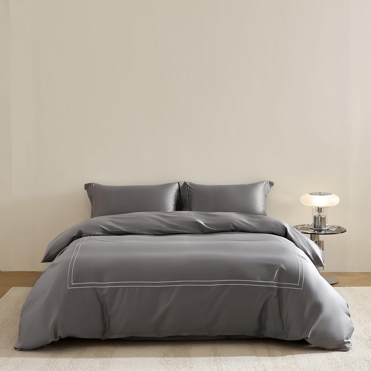 91家纺网 家纺一手货源 找家纺 ONE TWO ONE 121 2025新款酒店民宿专订长绒棉高支高密贡缎刺绣（小cr）四件套（【提供买家秀】为了各位老板们都有利润空间，平台控价券后不得低于298/318元，感谢您的配合与支持！） 