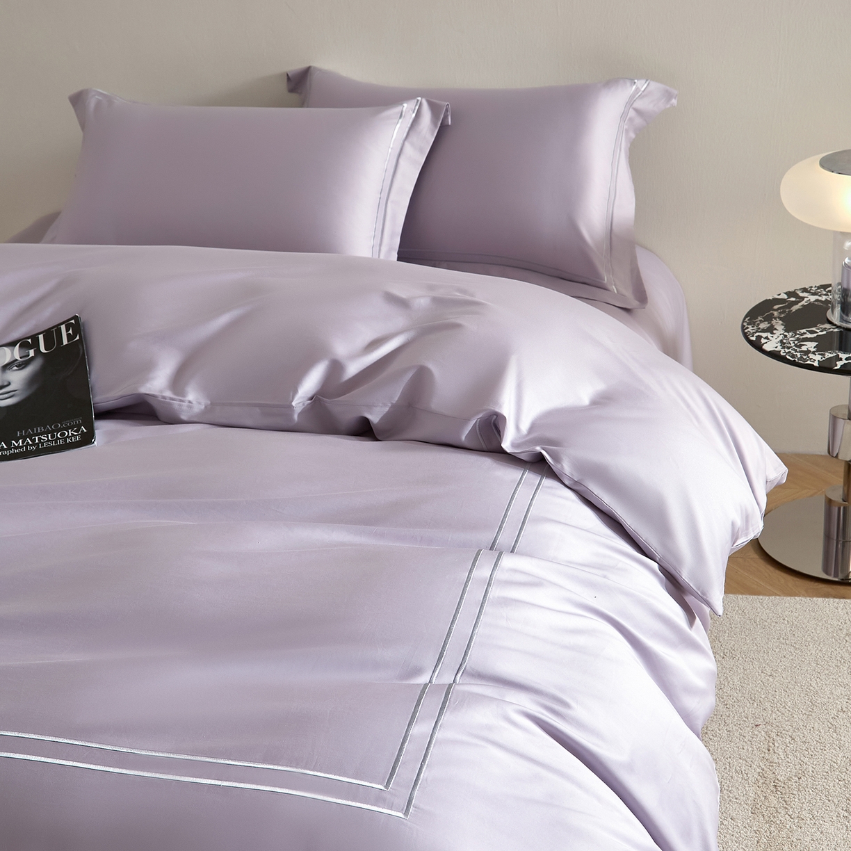 91家纺网 家纺一手货源 找家纺 ONE TWO ONE 121 2025新款酒店民宿专订长绒棉高支高密贡缎刺绣（小cr）四件套（【提供买家秀】为了各位老板们都有利润空间，平台控价券后不得低于298/318元，感谢您的配合与支持！） 