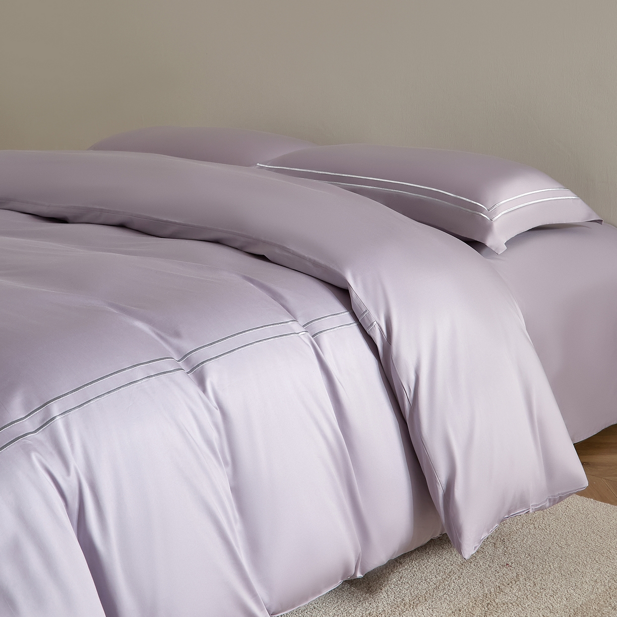 91家纺网 家纺一手货源 找家纺 ONE TWO ONE 121 2025新款酒店民宿专订长绒棉高支高密贡缎刺绣（小cr）四件套（【提供买家秀】为了各位老板们都有利润空间，平台控价券后不得低于298/318元，感谢您的配合与支持！） 