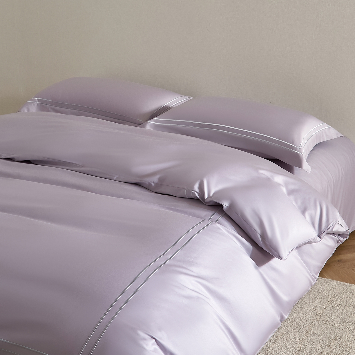 91家纺网 家纺一手货源 找家纺 ONE TWO ONE 121 2025新款酒店民宿专订长绒棉高支高密贡缎刺绣（小cr）四件套（【提供买家秀】为了各位老板们都有利润空间，平台控价券后不得低于298/318元，感谢您的配合与支持！） 