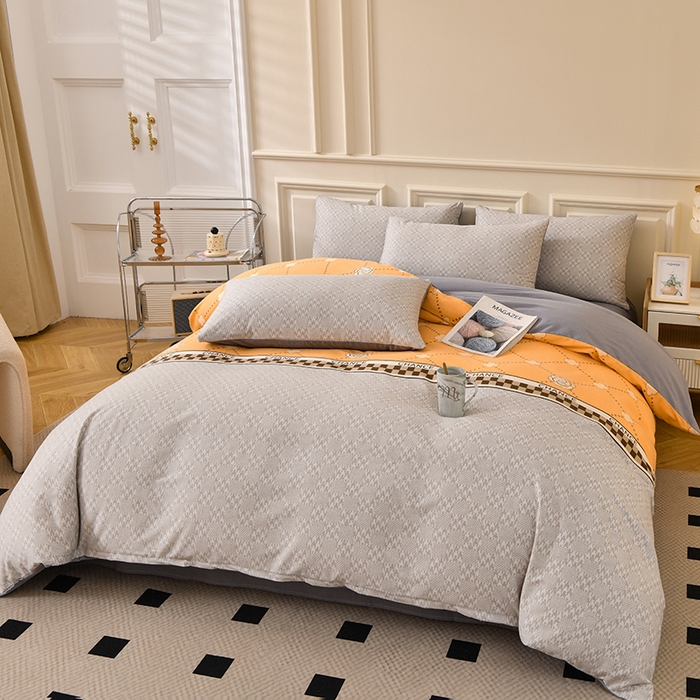 91家纺网 家纺一手货源 找家纺 （总）宇彬家纺 2025直播热新款秋冬全棉四件套精梳生态原棉印花加厚磨毛轻奢铂金床单床笠款三四件套