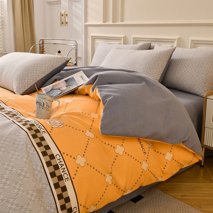 91家纺网 家纺一手货源 找家纺 （总）宇彬家纺 2025直播热新款秋冬全棉四件套精梳生态原棉印花加厚磨毛轻奢铂金床单床笠款三四件套