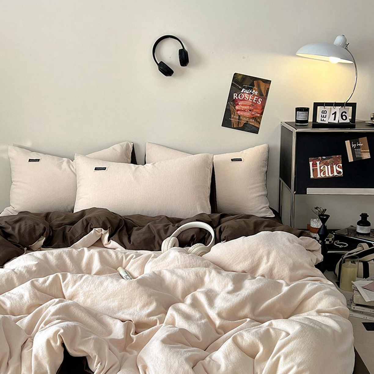 91家纺网 家纺一手货源 找家纺 悦织湾家纺 2025新款雪尼尔亲肤四件套轻奢透气纯色单双人学生宿舍床上用品三四件套 雪尼尔-浅咖+深咖