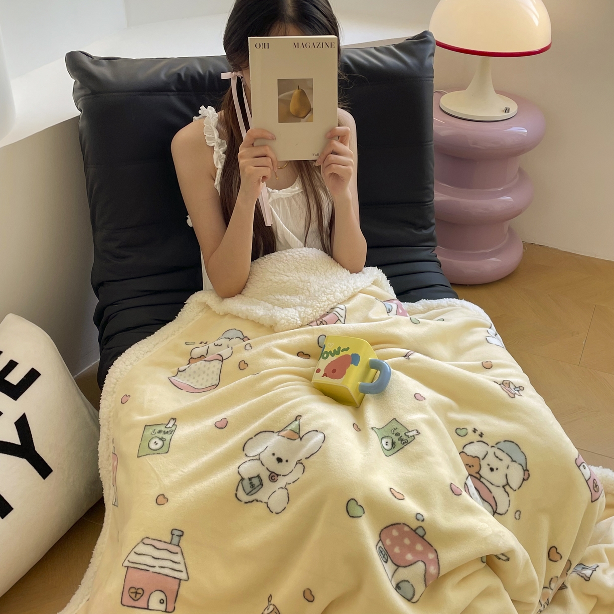 91家纺网 家纺一手货源 找家纺 十里居 2025新款印花牛奶绒羊羔绒盖毯毛毯午休毯卡通多功能沙发毯 卡通乐园