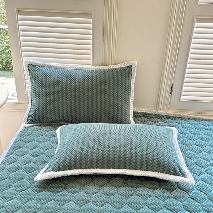 91家纺网 家纺一手货源 找家纺 正邦家纺 2025新款云豆绒加厚保暖夹棉软床垫上下铺床褥学生床护垫 松柏绿