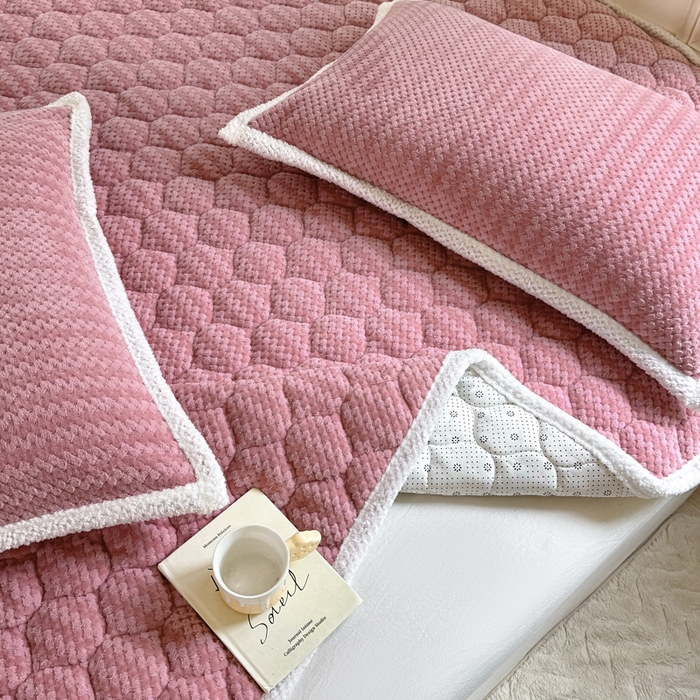 91家纺网 家纺一手货源 找家纺 （总）正邦家纺 2025新款云豆绒加厚保暖夹棉软床垫上下铺床褥学生床护垫