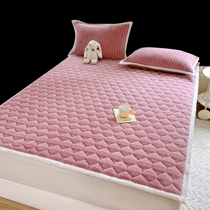 91家纺网 家纺一手货源 找家纺 （总）正邦家纺 2025新款云豆绒加厚保暖夹棉软床垫上下铺床褥学生床护垫