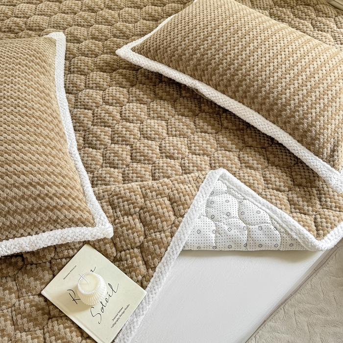 91家纺网 家纺一手货源 找家纺 正邦家纺 2025新款云豆绒加厚保暖夹棉软床垫上下铺床褥学生床护垫 巴洛克金