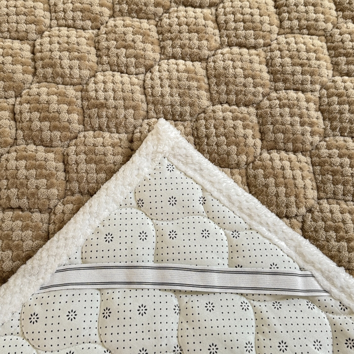 91家纺网 家纺一手货源 找家纺 正邦家纺 2025新款云豆绒加厚保暖夹棉软床垫上下铺床褥学生床护垫 巴洛克金