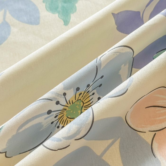 91家纺网 家纺一手货源 找家纺 帛织澜家纺 2025新款12868全棉喷气印花床单单件 花漾星辰-A版