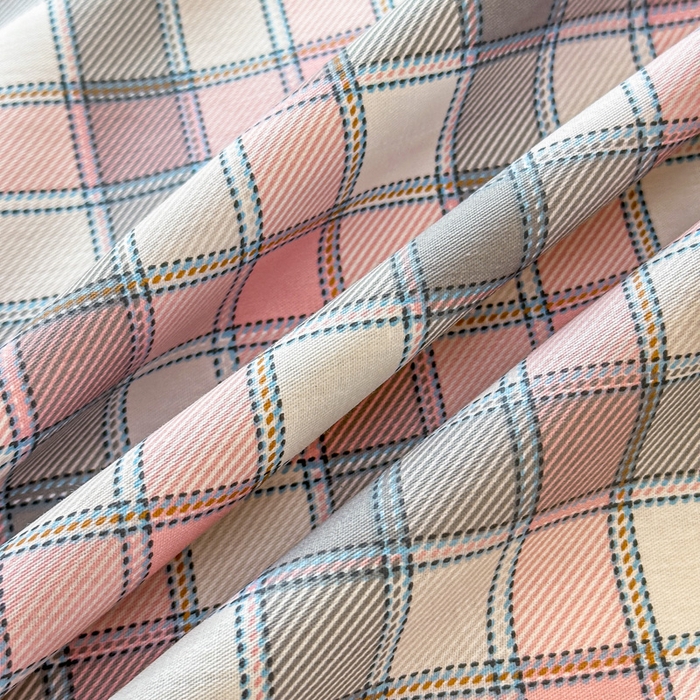 91家纺网 家纺一手货源 找家纺 帛织澜家纺 2025新款12868全棉喷气印花床单单件 木几小格-A版