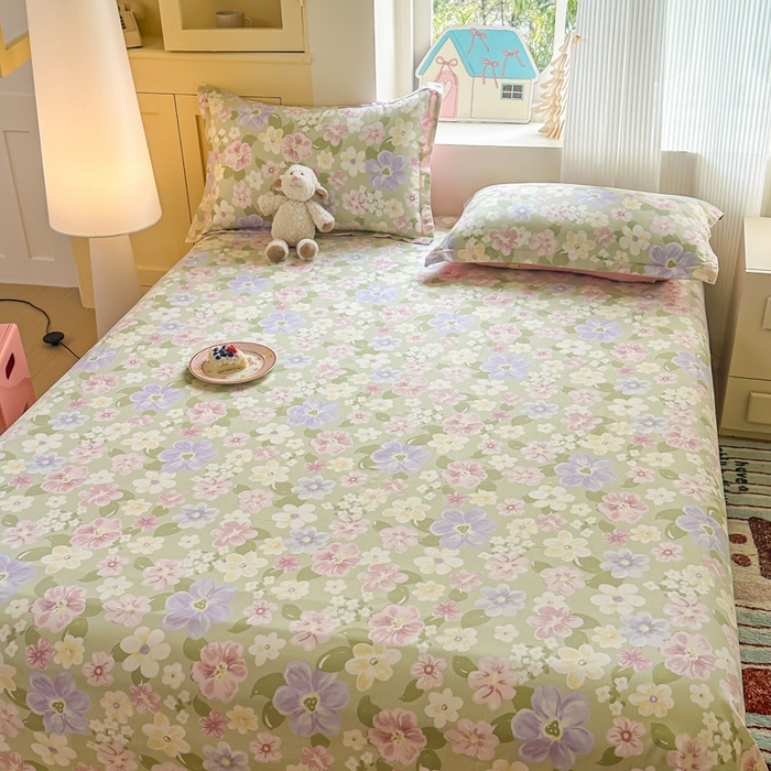 91家纺网 家纺一手货源 找家纺 帛织澜家纺 2025新款12868全棉喷气印花床单单件 七色花海-A版