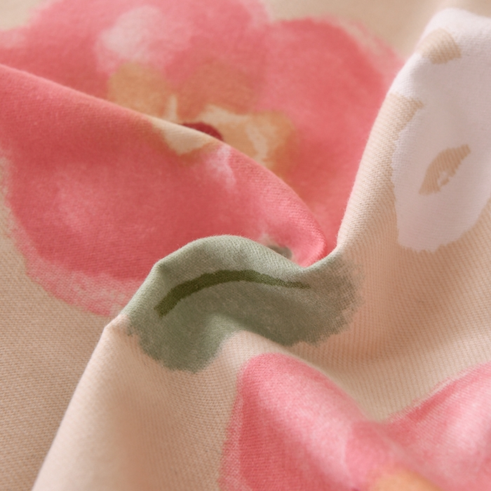 91家纺网 家纺一手货源 找家纺 宇彬家纺 2025直播热新款秋冬全棉四件套精梳生态原棉印花加厚磨毛轻奢铂金床单床笠款三四件套 芬妮（粉）