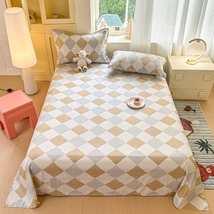 帛织澜家纺 2025新款12868全棉喷气印花床单单件 瑞吉斯-A版