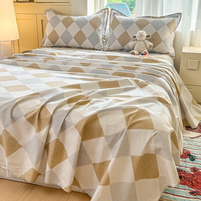 91家纺网 家纺一手货源 找家纺 帛织澜家纺 2025新款12868全棉喷气印花床单单件 瑞吉斯-A版