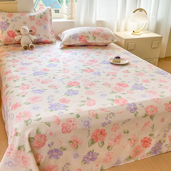 91家纺网 家纺一手货源 找家纺 帛织澜家纺 2025新款12868全棉喷气印花床单单件 遇妍-A版