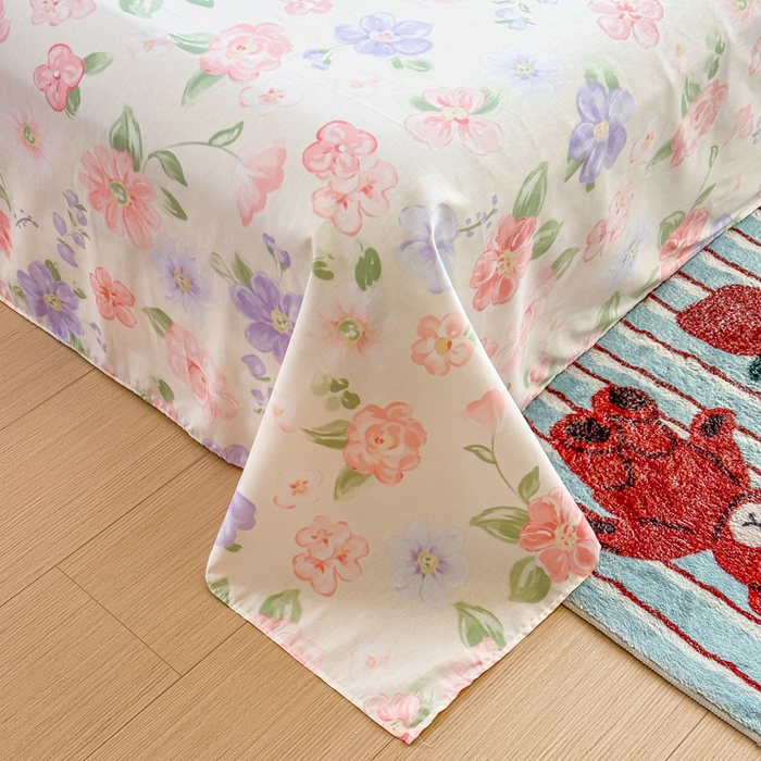 91家纺网 家纺一手货源 找家纺 帛织澜家纺 2025新款12868全棉喷气印花床单单件 遇妍-A版