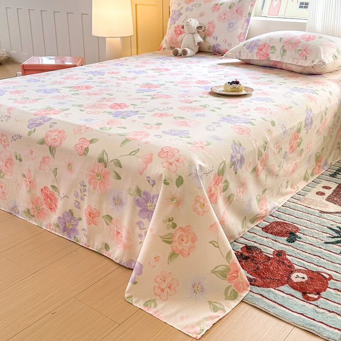 91家纺网 家纺一手货源 找家纺 帛织澜家纺 2025新款12868全棉喷气印花床单单件 遇妍-A版