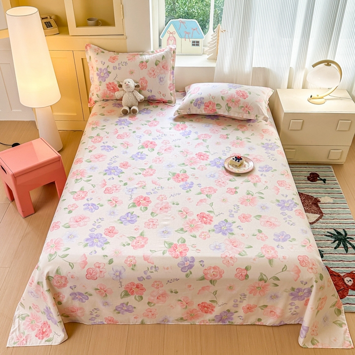 帛织澜家纺 2025新款12868全棉喷气印花床单单件 遇妍-A版