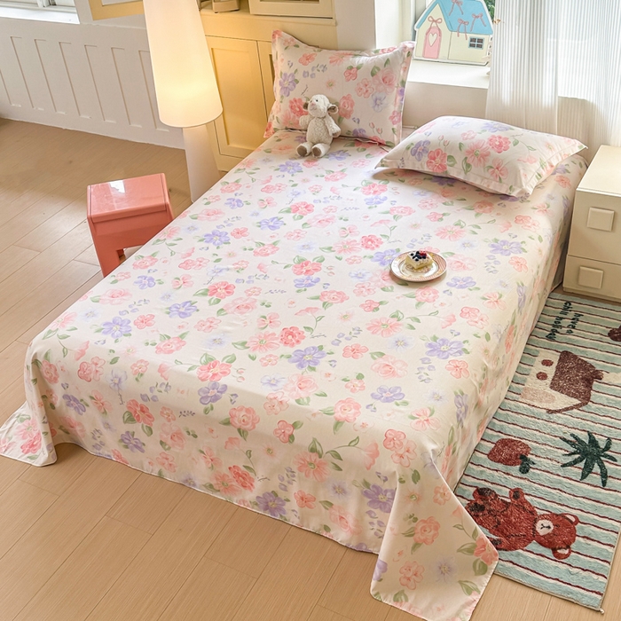 91家纺网 家纺一手货源 找家纺 帛织澜家纺 2025新款12868全棉喷气印花床单单件 遇妍-A版