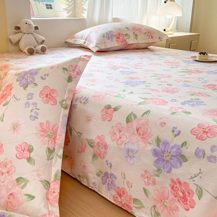 91家纺网 家纺一手货源 找家纺 帛织澜家纺 2025新款12868全棉喷气印花床单单件 遇妍-A版