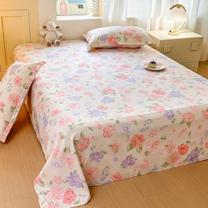 91家纺网 家纺一手货源 找家纺 帛织澜家纺 2025新款12868全棉喷气印花床单单件 遇妍-A版