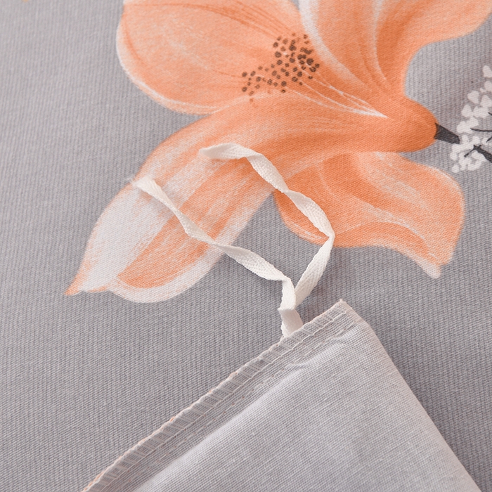 91家纺网 家纺一手货源 找家纺 宇彬家纺 2025直播热新款秋冬全棉四件套精梳生态原棉印花加厚磨毛轻奢铂金床单床笠款三四件套 依兰花开（灰）