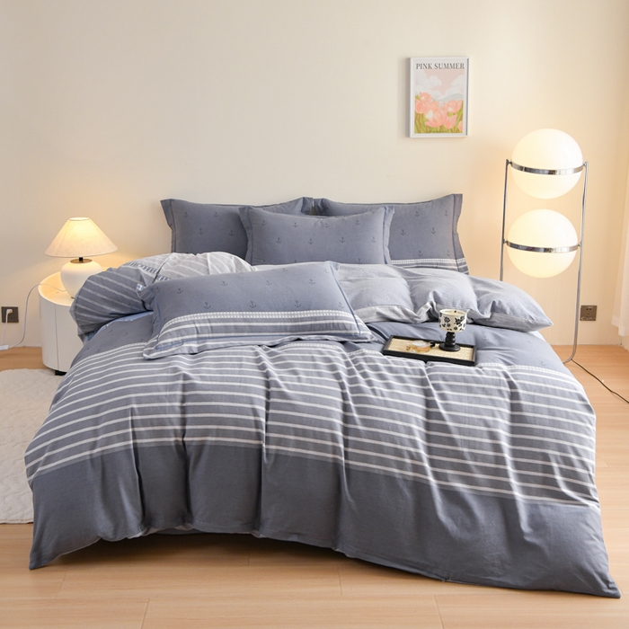 91家纺网 家纺一手货源 找家纺 铭浩 2025新款全棉纯棉数码印花四件套 西雅图-蓝